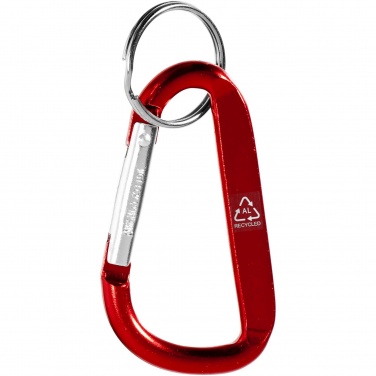 Logo trade promotional item photo of: Timor RCS recycled aluminium carabiner keychain