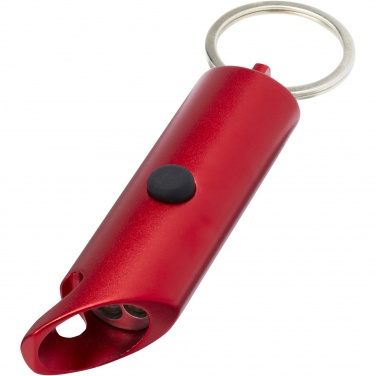 Logotrade business gift image of: Flare RCS recycled aluminium IPX LED light and bottle opener with keychain