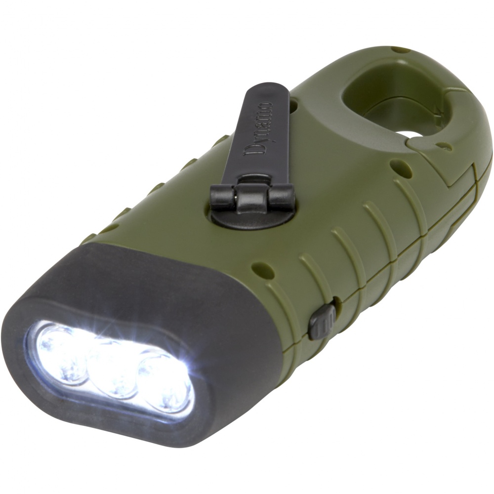 Logotrade business gift image of: Helios recycled plastic solar dynamo flashlight with carabiner