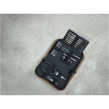 Logo trade corporate gifts picture of: Spike 24-piece RCS recycled plastic tool set with cork pouch