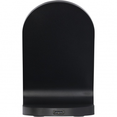 Logo trade business gifts image of: Loop 15W dual coil RCS recycled plastic wireless charging stand