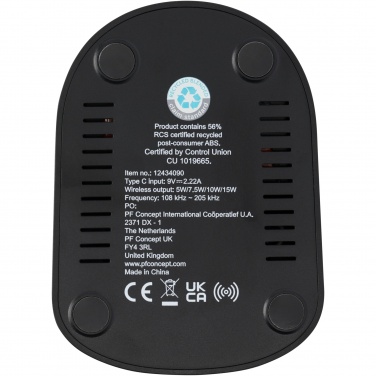 Logotrade corporate gifts photo of: Loop 15W dual coil RCS recycled plastic wireless charging stand