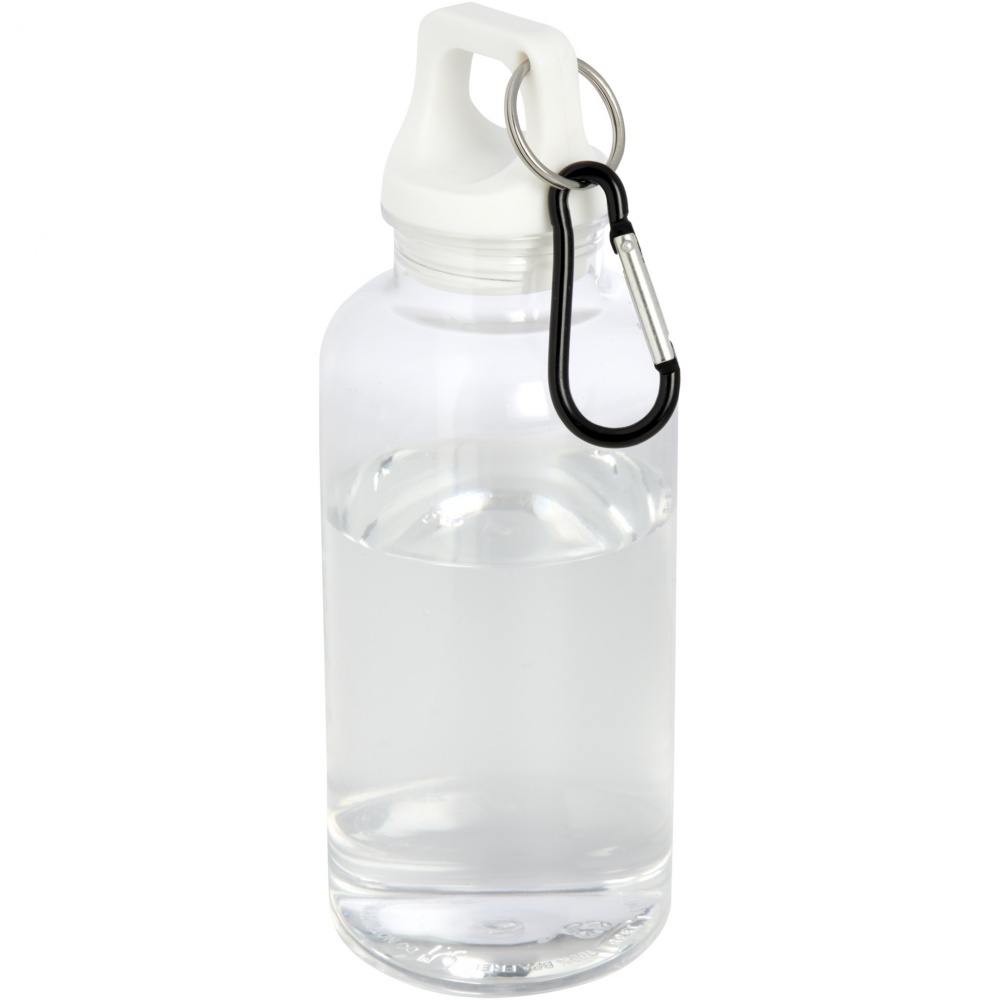 Logo trade promotional giveaways image of: Oregon 400 ml RCS certified recycled plastic water bottle with carabiner