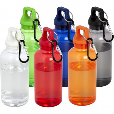 Logotrade advertising product picture of: Oregon 400 ml RCS certified recycled plastic water bottle with carabiner