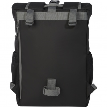 Logo trade business gifts image of: Aqua 15" GRS recycled water resistant roll-top bike bag 20L