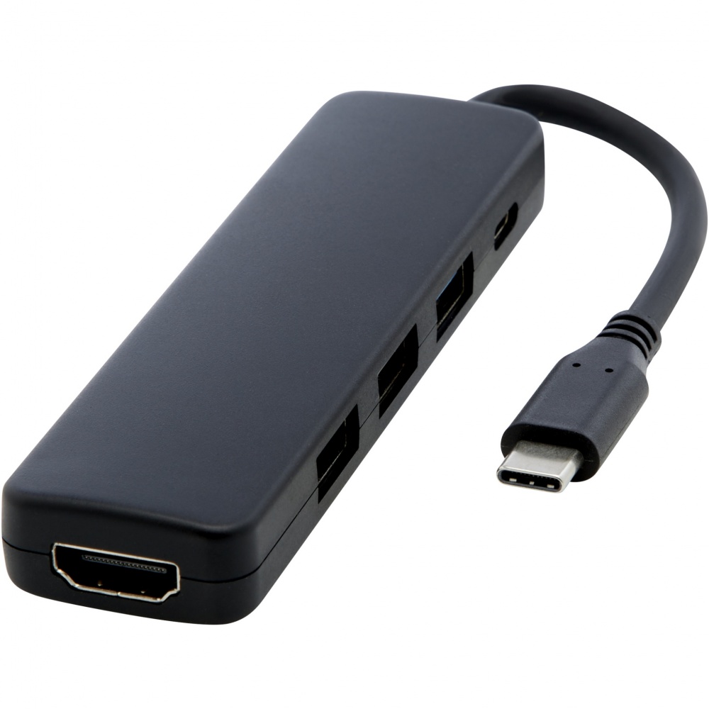 Logotrade promotional item picture of: Loop RCS recycled plastic multimedia adapter USB 2.0-3.0 with HDMI port