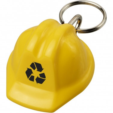 Logo trade promotional giveaways image of: Kolt hard hat-shaped recycled keychain