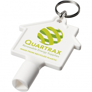 Logo trade promotional merchandise photo of: Maximilian house-shaped recycled utility key keychain