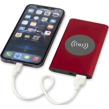 Logo trade advertising products image of: Juice 4000 mAh Type-C recycled aluminium wireless power bank 