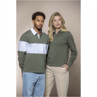 Logo trade promotional gift photo of: Clyde unisex organic rugby polo sweatshirt