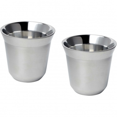 Logo trade promotional products image of: Duo 80 ml RCS certified stainless steel espresso cup set 