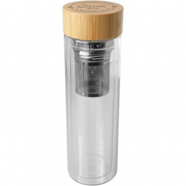 Logotrade promotional giveaway image of: Bailey 400 ml borsilicate glass infuser bottle with bamboo lid