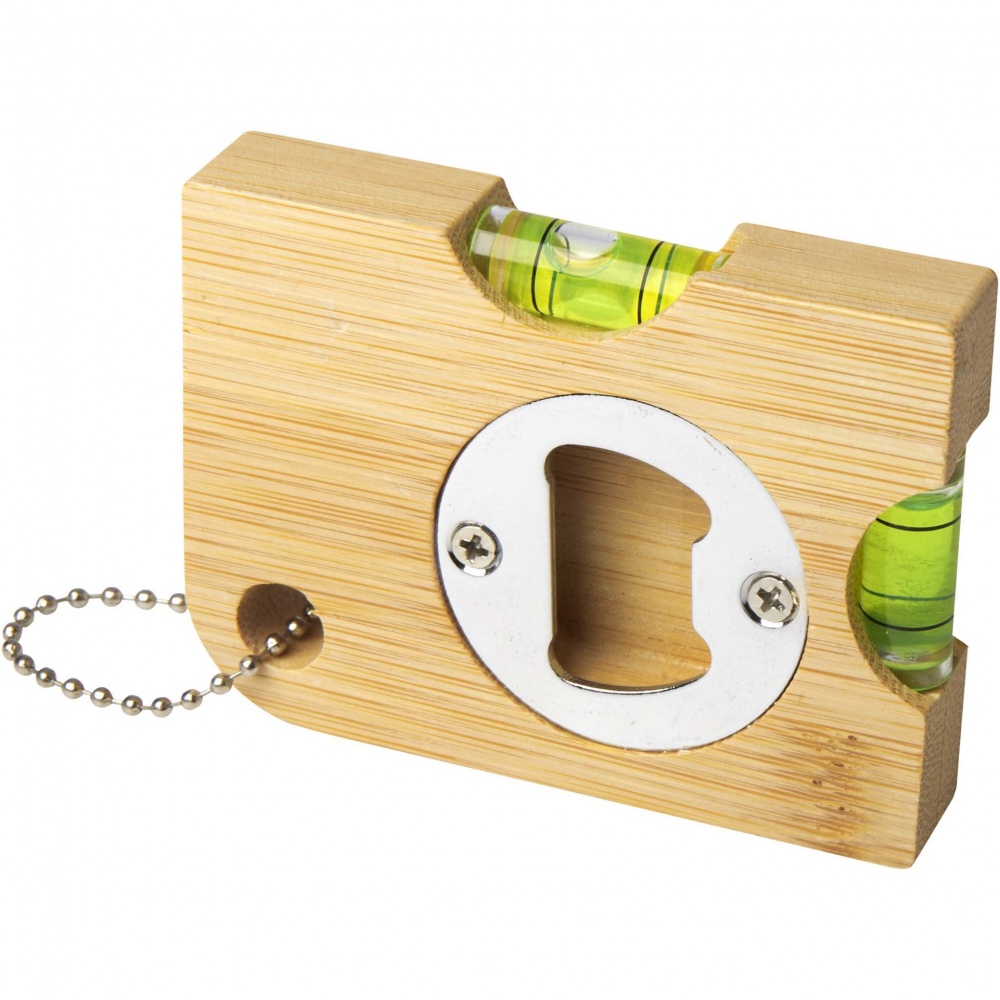 Logo trade corporate gifts image of: Levo bamboo bottle opener with level 