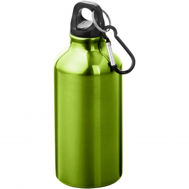 Logo trade advertising product photo of: Oregon 400 ml aluminium water bottle with carabiner