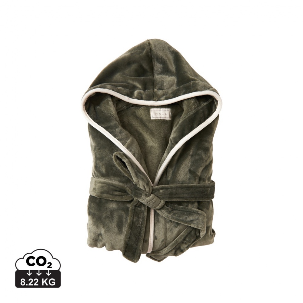 Logotrade promotional gift picture of: VINGA Louis luxury plush RPET robe size L-XL