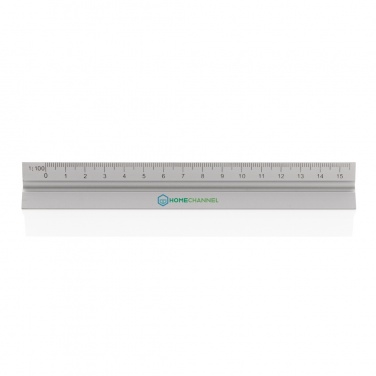 Logo trade promotional items picture of: 15cm. Aluminum triangular ruler