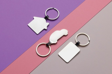 Logo trade promotional giveaway photo of: RCS recycled zinc alloy house keyring