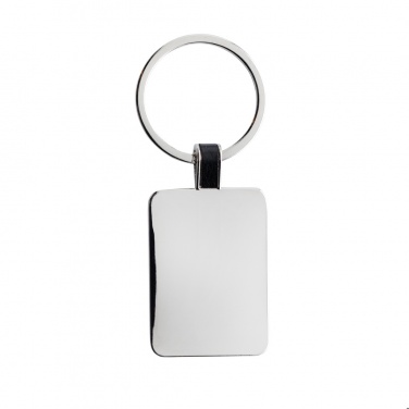 Logo trade promotional merchandise picture of: RCS recycled zinc alloy rectangle keyring
