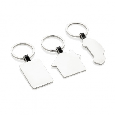 Logotrade advertising products photo of: RCS recycled zinc alloy rectangle keyring