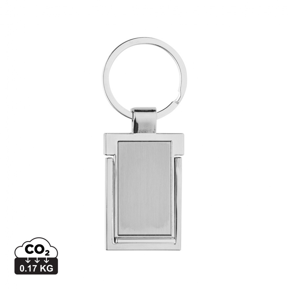 Logo trade promotional giveaways picture of: RSC recycled zinc alloy phone stand keychain