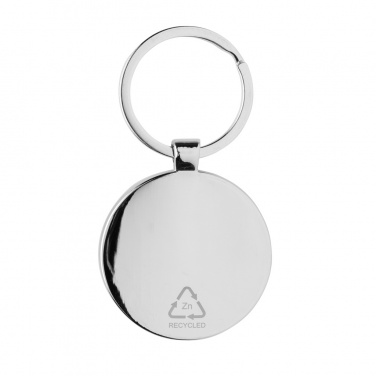 Logo trade promotional items image of: RCS recycled zinc alloy round keychain with bamboo