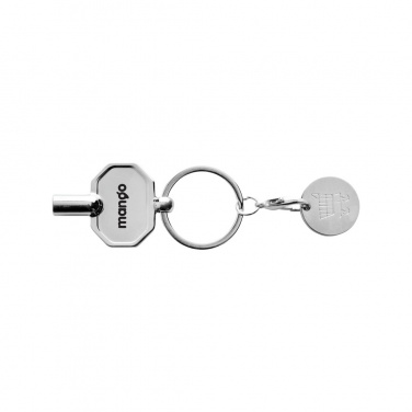 Logotrade corporate gift image of: RCS recycled zinc alloy radiator key keychain with coin