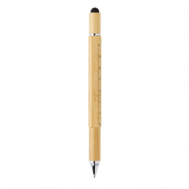 Logo trade promotional item photo of: Bamboo 5-in-1 toolpen