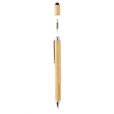 Logo trade promotional items image of: Bamboo 5-in-1 toolpen