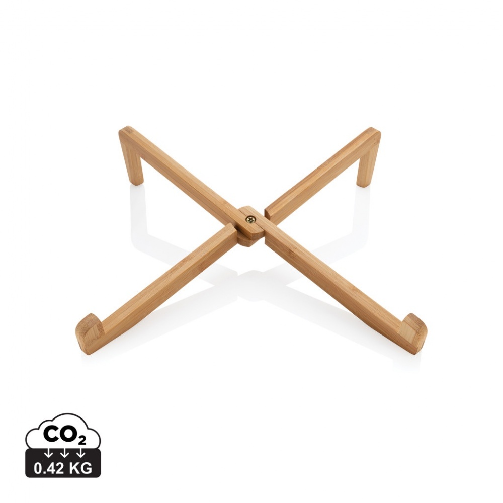 Logo trade business gift photo of: Bamboo portable laptop stand