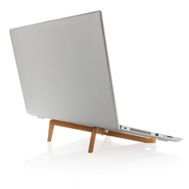 Logo trade promotional gift photo of: Bamboo portable laptop stand