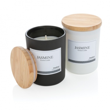 Logo trade promotional merchandise image of: Ukiyo deluxe scented candle with bamboo lid