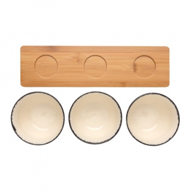 Logotrade corporate gift image of: Ukiyo 3pc serving bowl set with bamboo tray