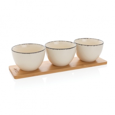 Logotrade promotional giveaway picture of: Ukiyo 3pc serving bowl set with bamboo tray