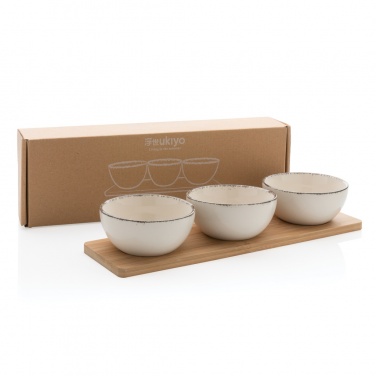 Logotrade promotional item picture of: Ukiyo 3pc serving bowl set with bamboo tray
