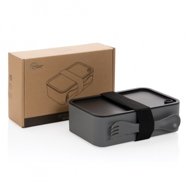 Logo trade business gift photo of: GRS recycled PP lunch box with spork