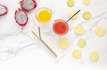 Logotrade advertising product image of: Reusable stainless steel 3 pcs straw set