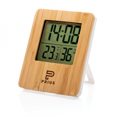Logo trade promotional gifts image of: Bamboo weather station