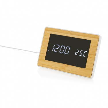 Logotrade business gift image of: Utah RCS recycled plastic and bamboo LED clock