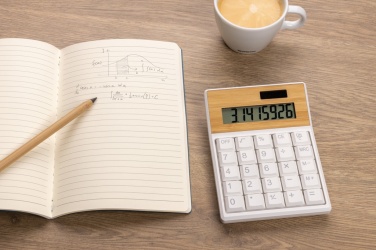 Logo trade advertising products picture of: Utah RCS recycled plastic and  bamboo calculator