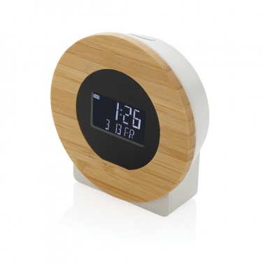Logotrade corporate gift image of: Utah RCS rplastic and bamboo LCD desk clock