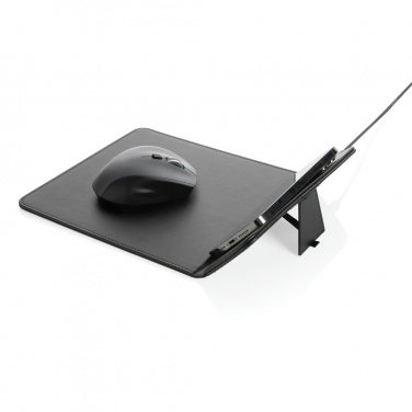 Logo trade promotional merchandise image of: Swiss Peak RCS recycled PU 10W wireless charging mousepad