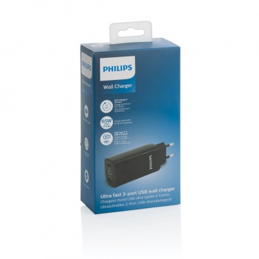 Logotrade advertising product image of: Philips 65W ultra fast PD 3-port USB wall charger