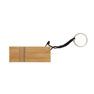 Logo trade advertising products image of: Standkey bamboo keychain phone stand