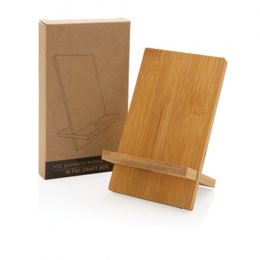 Logotrade advertising product image of: Bamboo phone stand in kraft box