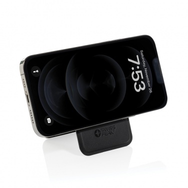 Logotrade corporate gift picture of: Magstand RCS recycled PU magnetic phone wallet with stand