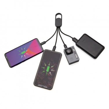 Logo trade advertising products picture of: 4-in-1 cable with carabiner clip
