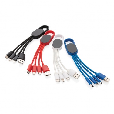 Logotrade promotional products photo of: 4-in-1 cable with carabiner clip