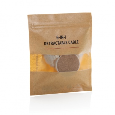 Logo trade promotional giveaways picture of: Cork and Wheat 6-in-1 retractable cable