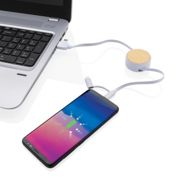 Logo trade advertising products image of: RCS recycled plastic Ontario 6-in-1 retractable cable