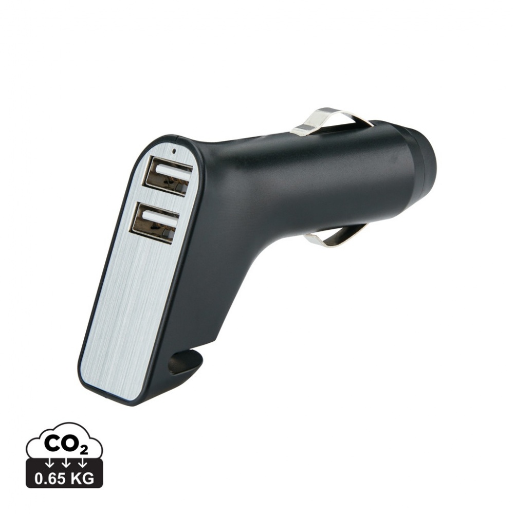 Logotrade advertising product image of: Dual port car charger with belt cutter and hammer